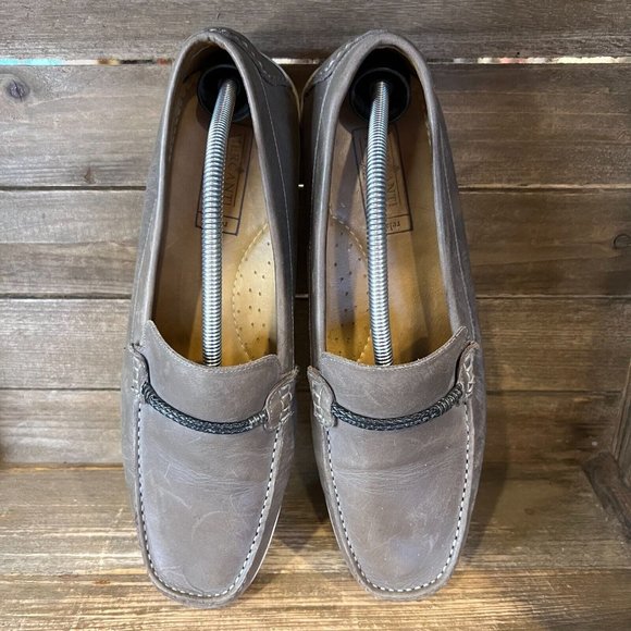 Mens Mercanti Fiorentini 15039 Gray Leather Slip On Casual Shoes Loafers Size 12 - Picture 3 of 6